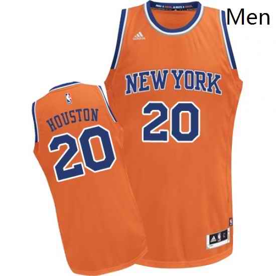 Mens Adidas New York Knicks 20 Allan Houston Swingman Orange Alternate NBA Jersey